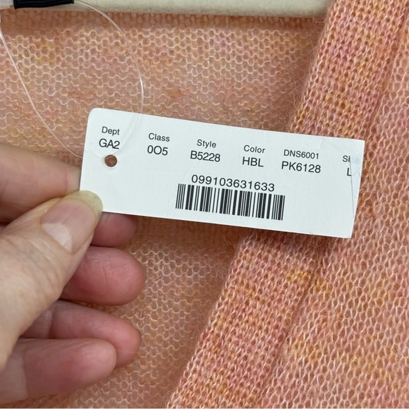 NWT J Crew Size Large Dusty Peach Kid Mohair/Polyamide V-Neck Boyfriend Cardigan - Picture 10 of 13